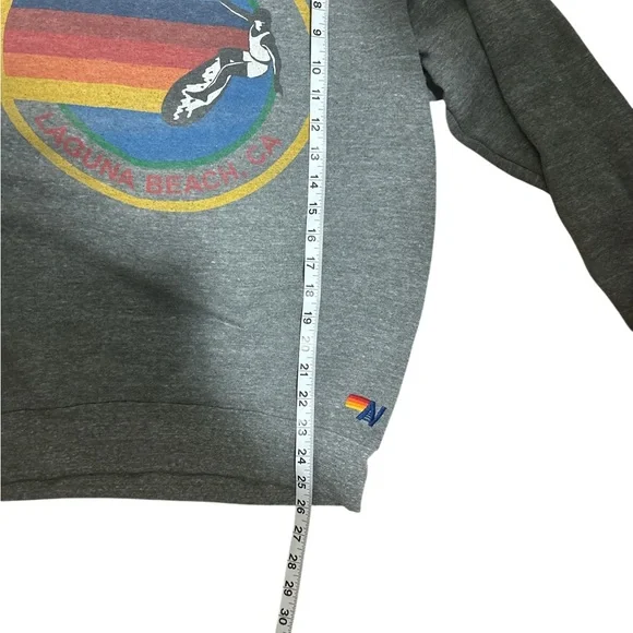 Aviator Nation Laguna Beach Rainbow Logo Sweatshirt Gray Size Large Pullover - Picture 7 of 7